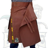 Premium Brown with MacLeod of Lewis Tartan Hybrid Kilt – A Fusion of Strength and Heritage by BattleOfKilts